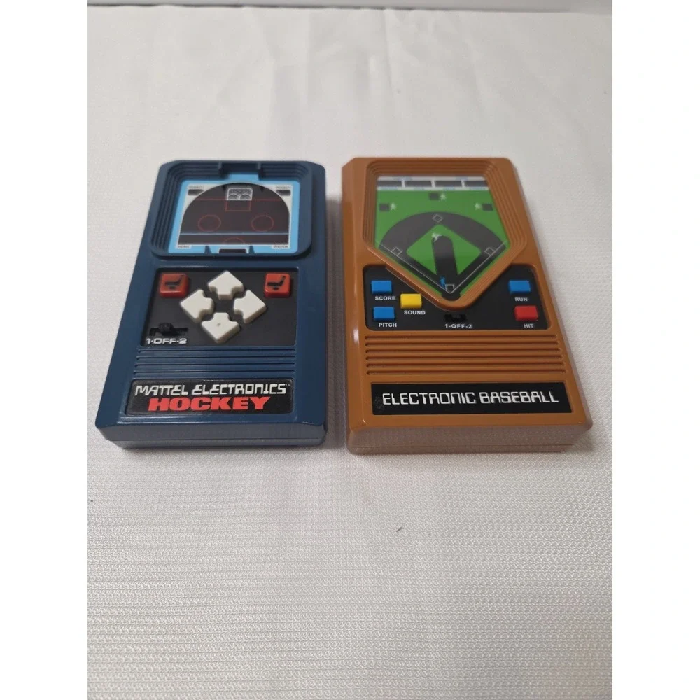 Vintage 1978 Mattel Hockey & Electronic Baseball Handheld Game Lot TESTED